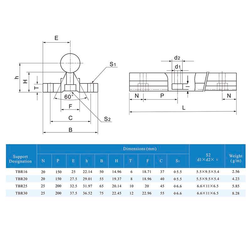 TBR30-6000-h6-C45  Shaft